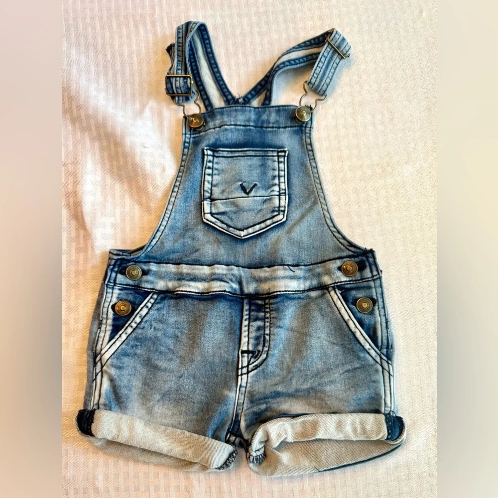 Hudson Kids Baby Acid Wash‎ Denim Shortalls Overalls Blue 24 Months